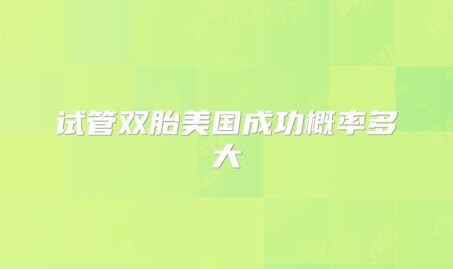 试管双胎美国成功概率多大