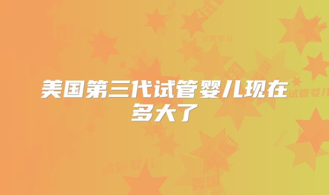 美国第三代试管婴儿现在多大了