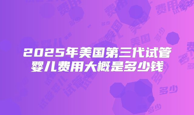 2025年美国第三代试管婴儿费用大概是多少钱