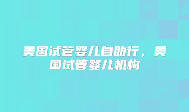 美国试管婴儿自助行，美国试管婴儿机构