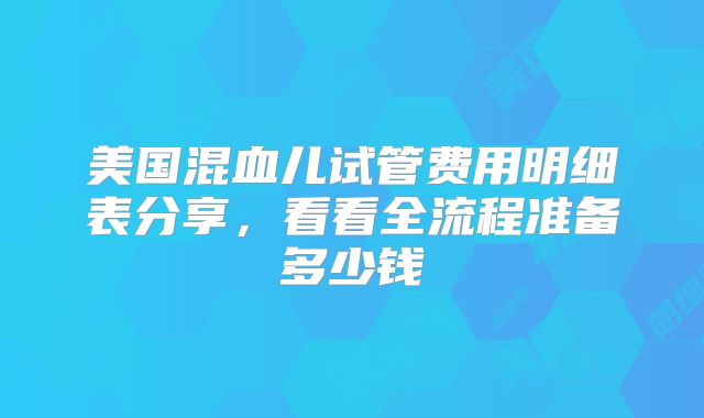 美国混血儿试管费用明细表分享，看看全流程准备多少钱
