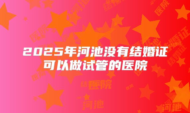 2025年河池没有结婚证可以做试管的医院