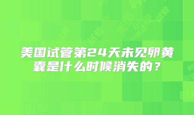 美国试管第24天未见卵黄囊是什么时候消失的?