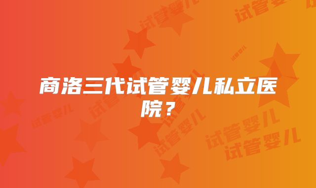 商洛三代试管婴儿私立医院?