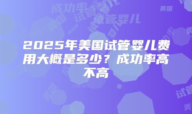 2025年美国试管婴儿费用大概是多少？成功率高不高