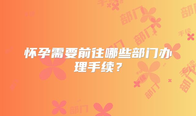 怀孕需要前往哪些部门办理手续?