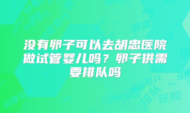 没有卵子可以去胡忠医院做试管婴儿吗？卵子供需要排队吗