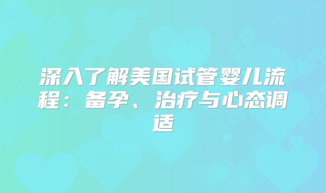 深入了解美国试管婴儿流程：备孕、治疗与心态调适