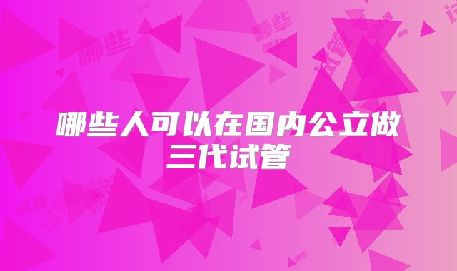 哪些人可以在国内公立做三代试管