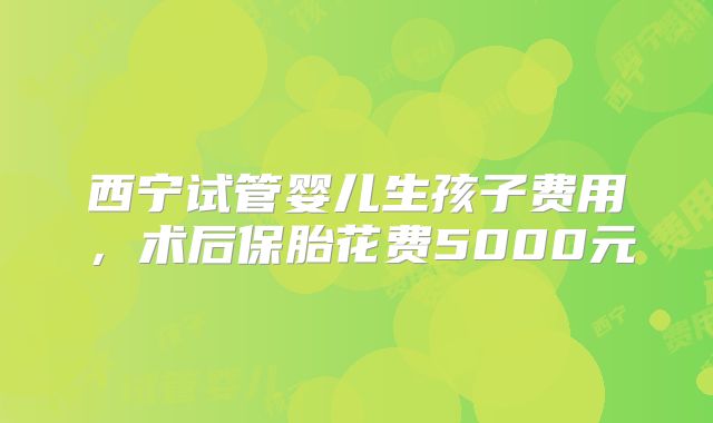 西宁试管婴儿生孩子费用,术后保胎花费5000元