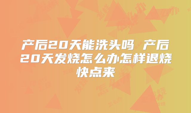 产后20天能洗头吗 产后20天发烧怎么办怎样退烧快点来