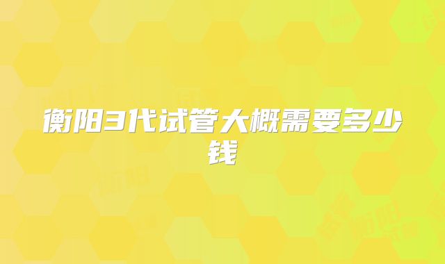 衡阳3代试管大概需要多少钱