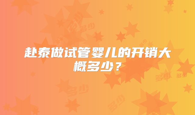 赴泰做试管婴儿的开销大概多少？