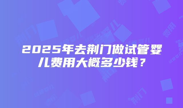 2025年去荆门做试管婴儿费用大概多少钱？