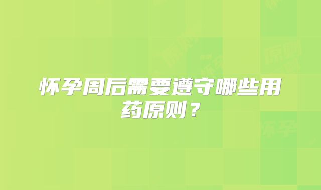 怀孕周后需要遵守哪些用药原则?