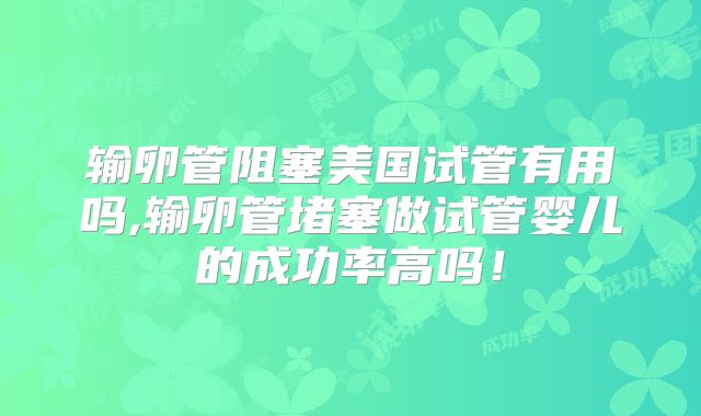 输卵管阻塞美国试管有用吗,输卵管堵塞做试管婴儿的成功率高吗！