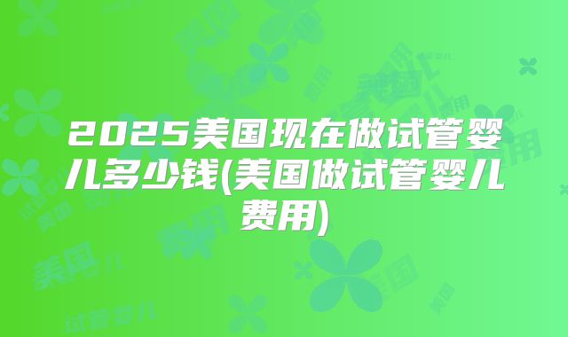 2025美国现在做试管婴儿多少钱(美国做试管婴儿费用)