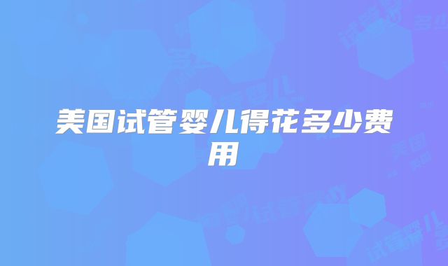 美国试管婴儿得花多少费用