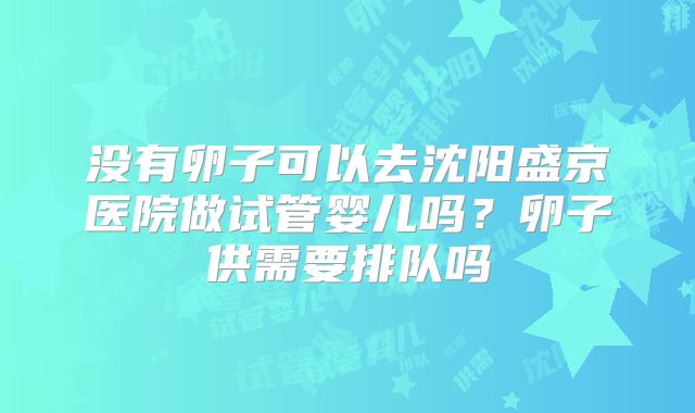 没有卵子可以去沈阳盛京医院做试管婴儿吗？卵子供需要排队吗