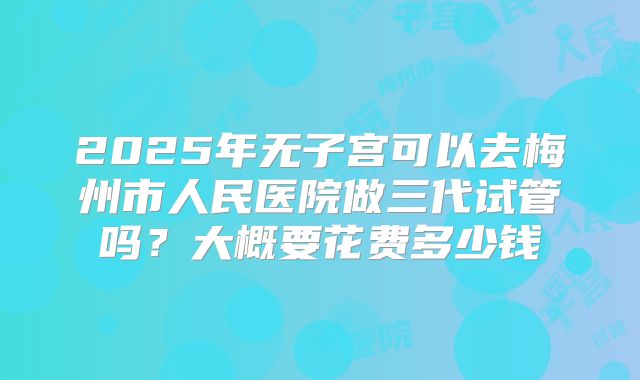 2025年无子宫可以去梅州市人民医院做三代试管吗？大概要花费多少钱