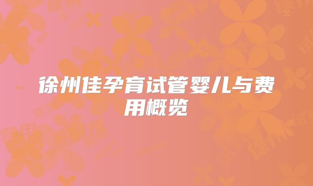 徐州佳孕育试管婴儿与费用概览