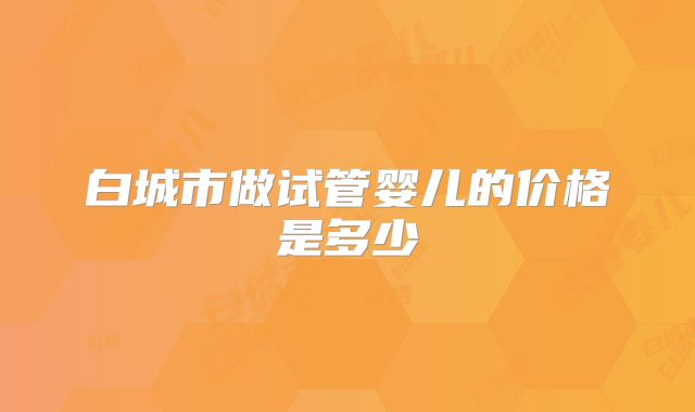 白城市做试管婴儿的价格是多少