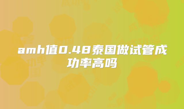 amh值0.48泰国做试管成功率高吗