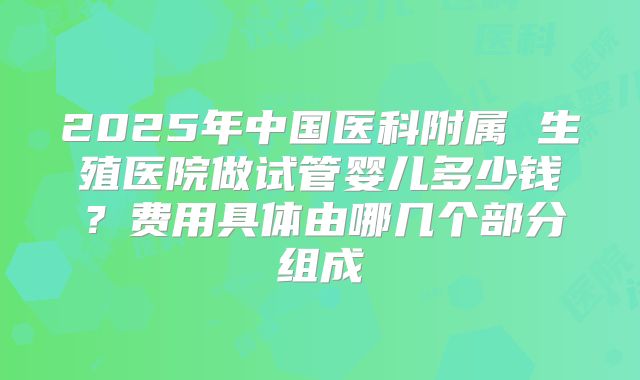2025年中国医科附属 生殖医院做试管婴儿多少钱？费用具体由哪几个部分组成
