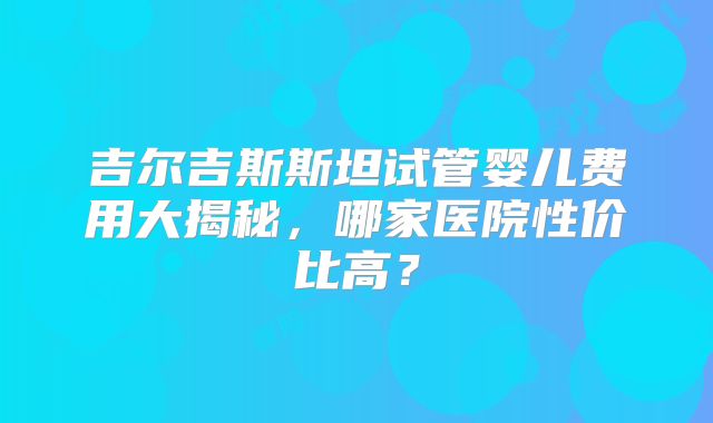 吉尔吉斯斯坦试管婴儿费用大揭秘，哪家医院性价比高？