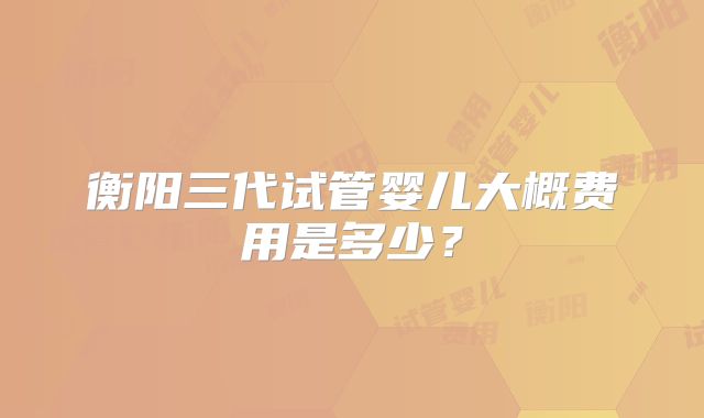 衡阳三代试管婴儿大概费用是多少？