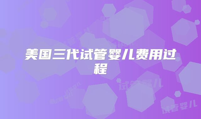 美国三代试管婴儿费用过程