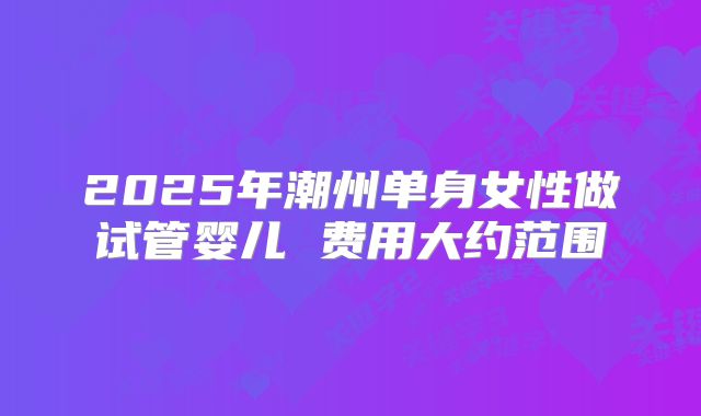 2025年潮州单身女性做试管婴儿 费用大约范围