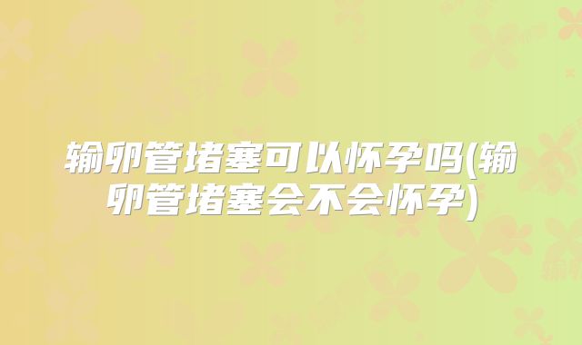 输卵管堵塞可以怀孕吗(输卵管堵塞会不会怀孕)