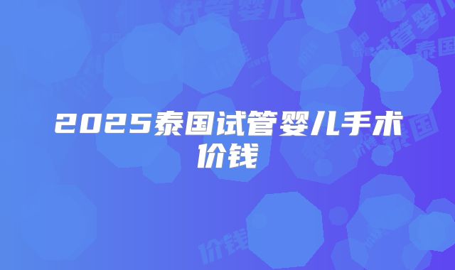 2025泰国试管婴儿手术价钱