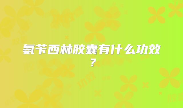 氨苄西林胶囊有什么功效？