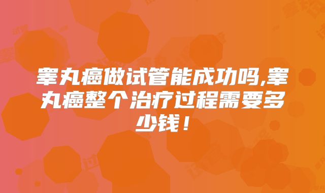 睾丸癌做试管能成功吗,睾丸癌整个治疗过程需要多少钱!