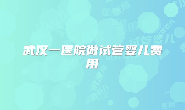 武汉一医院做试管婴儿费用