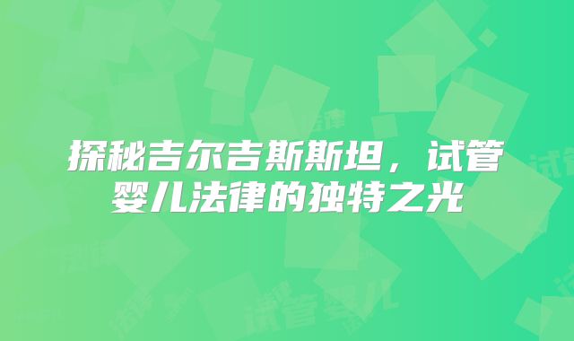 探秘吉尔吉斯斯坦，试管婴儿法律的独特之光