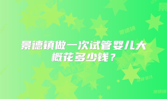 景德镇做一次试管婴儿大概花多少钱?