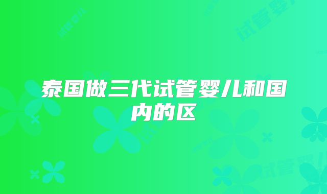 泰国做三代试管婴儿和国内的区