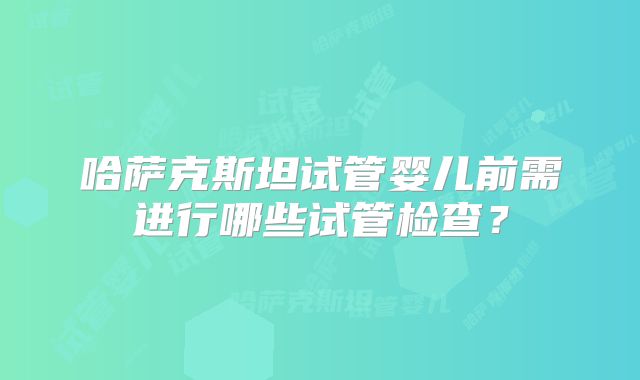 哈萨克斯坦试管婴儿前需进行哪些试管检查？
