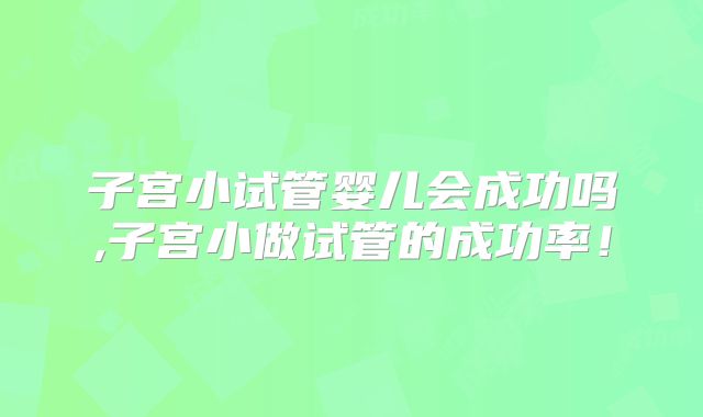 子宫小试管婴儿会成功吗,子宫小做试管的成功率!