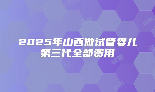 2025年山西做试管婴儿第三代全部费用