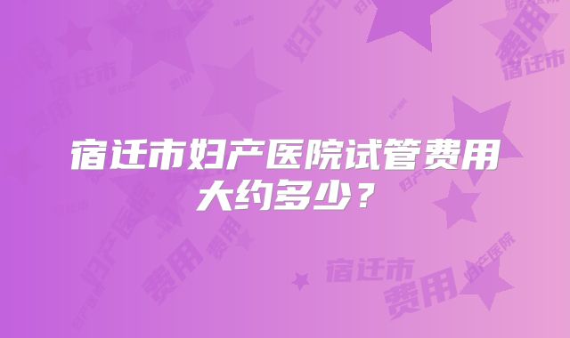 宿迁市妇产医院试管费用大约多少?
