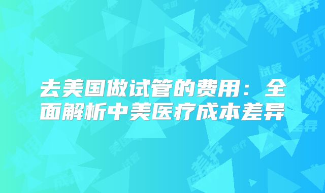 去美国做试管的费用:全面解析中美医疗成本差异