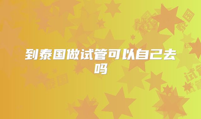 到泰国做试管可以自己去吗