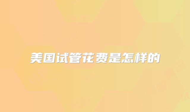 美国试管花费是怎样的