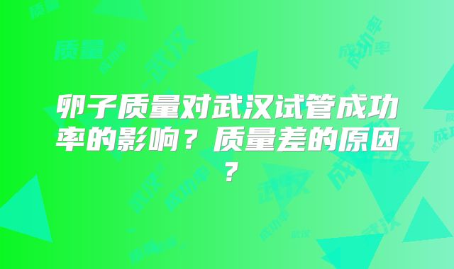 卵子质量对武汉试管成功率的影响？质量差的原因？
