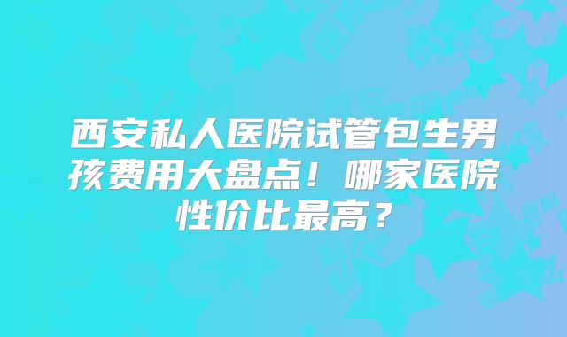 西安私人医院试管包生男孩费用大盘点!哪家医院性价比最高?