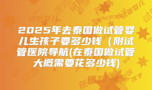 2025年去泰国做试管婴儿生孩子要多少钱（附试管医院导航(在泰国做试管大概需要花多少钱)